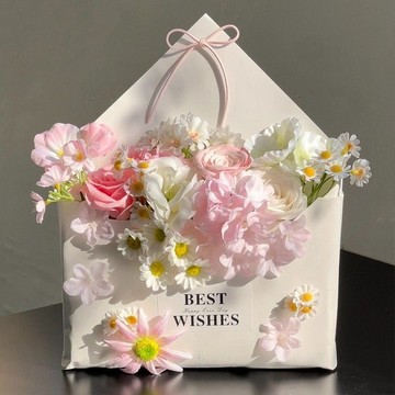 信封玫瑰混搭仿真永生花束成品送閨蜜生日禮物女生女友聖誕節禮物
