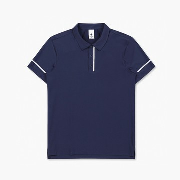 【LE COQ SPORTIF 法國公雞】男款藏青色運動TRAINING短袖POLO衫LKT21644