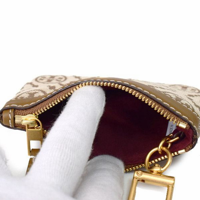 トリーバーチ コインケース TORY BURCH キャンバス レザー モノグラム キーリング付 カードケース 定期入れ 小物 ヘーゼルナッツ  80799 | LINEブランドカタログ