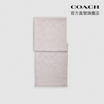 【COACH】經典LOGO圍巾-灰色(CB700)｜官方直營
