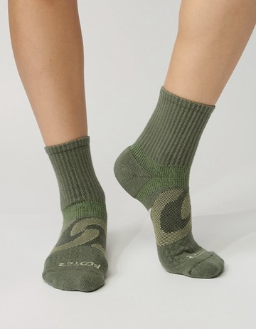 環形360度減壓中筒襪- 綠