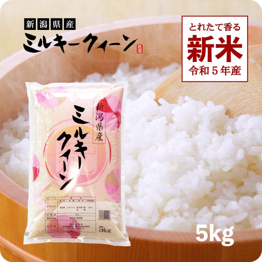 新米 5kg ミルキークイーン お米 新潟産 令和5年産 産直 精米 白米 5キロ