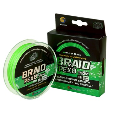 Bingolife 路亞專用釣線 PEX8 綠白色150m 專業遠投 強韌耐磨 順滑柔軟 海釣 船釣 八編大力馬線