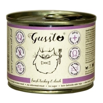 Gussto 全齡貓 天然無穀主食罐  5號美味火雞 + 嫩鴨  200g  1罐