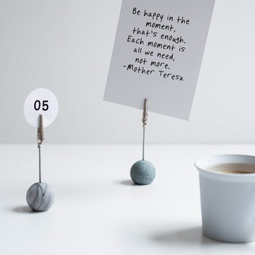 卡片夾大理石留言條夾子裝飾桌面食譜夾明信片便簽夾北歐簡約臺卡