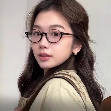 復古英倫下半框橢圓小框女款可配近視度數玳瑁色文藝書呆子眼睛架