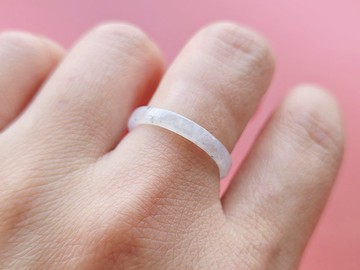 【親翠】天然翡翠 冰莫西沙撒烏雞美方戒手指鐲10.5號戒圈 P款