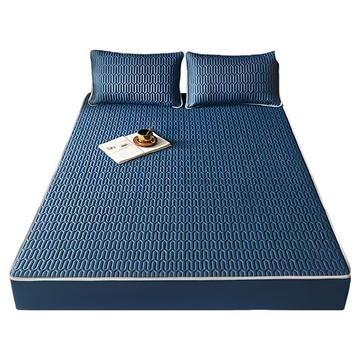 Dr.dream 涼感絲床笠乳膠床包  單人加大  神秘藍