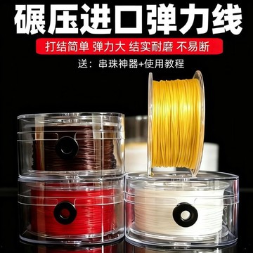🚚臺灣出🚚進口手串彈力繩串珠繩扁絲穿珠子的文玩線繩耐磨水晶珠串手鍊線繩 串珠線 佛珠繩 珍珠彈力線 彈力手鍊線