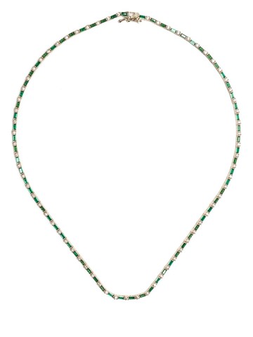 Kenneth Jay Lane - pave-set crystal-embellished necklace - women - Crystal/glass/Gold Plated - One Size - Green