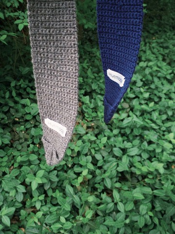 H 圖紋鉤針領帶 - 海軍藍