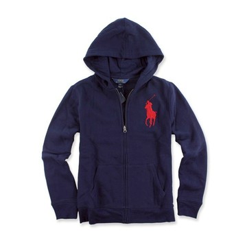 美國百分百【全新真品】Ralph Lauren 外套 RL polo 大馬 連帽 夾克 深藍 紅馬 男 XS號 青年版 I479