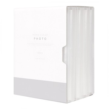 Monoclear 相簿 附盒 4 x 6 活頁夾設計  透明色 + 白色 + 灰色  480張