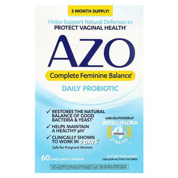 AZO, 完全女性平衡®，日常益生菌，60 粒膠囊