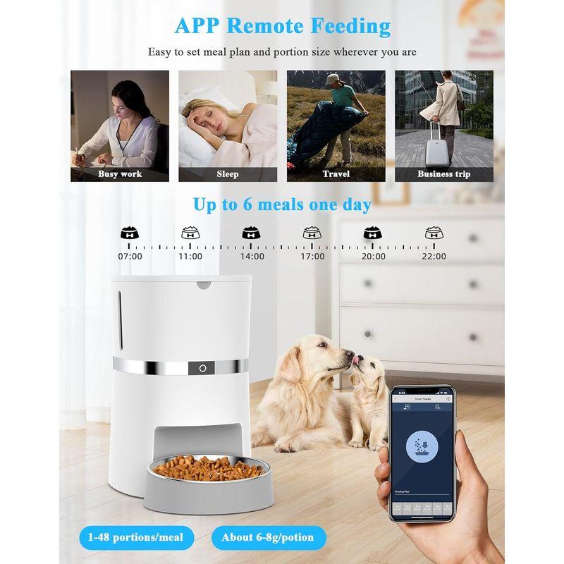 WellToBeキャットフード 自動給餌器 猫 中小型犬用 wifi スマホ遠隔式