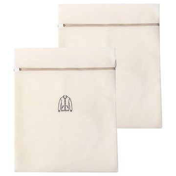 厚款刺繡洗衣袋 50 x 60cm 大號 105g  米色  2個