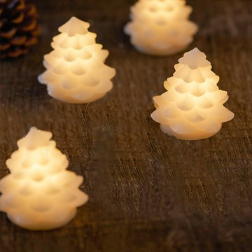 丹麥 璀燦耶誕 聖誕雪松造型擺飾 19cm 雪花白