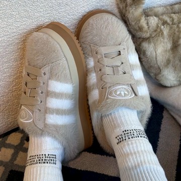 ADIDAS ORIGINALS CAMPUS 00S 淡奶茶 毛茸茸 穆勒 拖鞋 麵包鞋 愛迪達 JR6159