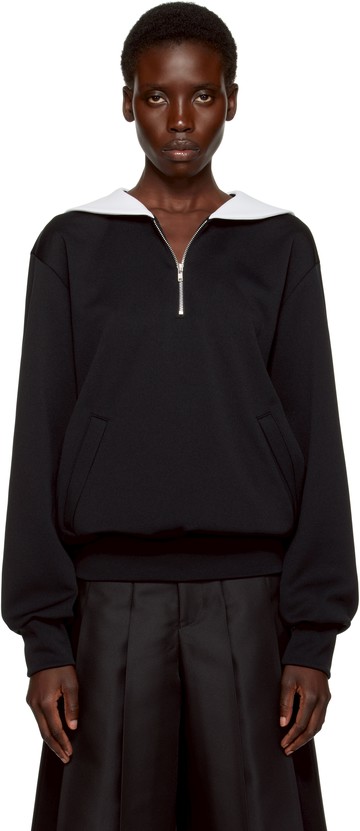 Comme des Garçons Homme Plus 黑色半拉链套头衫