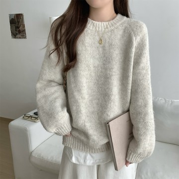 Vuja de  杏色針織毛衣  頭套毛衣  針織上衣  秋冬  寬鬆長袖  oversize  寬鬆上衣  衣服女