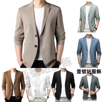 韓版薄款西裝外套 寬鬆男外套 單排扣簡約外套潮流西服 休閑寬松男士正裝 夾克 西裝外套 男生外套（GW718）【壹號站】