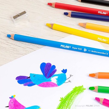 MILAN 學齡前的第一盒色鉛筆_12色(附削筆器)