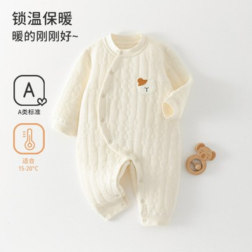 嬰兒連體衣保暖秋冬款夾棉薄棉哈衣秋裝新生兒衣服男女寶寶外出服鑫弘-萌寶童裝可開發票