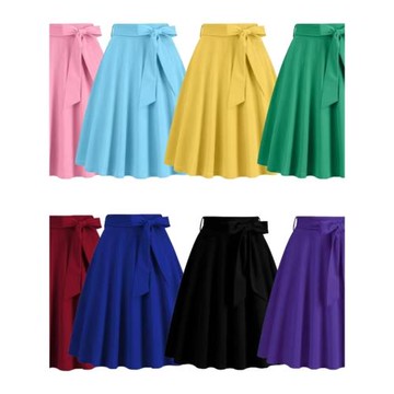 亞馬遜熱賣歐美風格秋冬季女裝半身裙復古赫本風大擺系帶半身裙潮