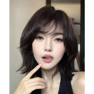 【巴黎精品】現貨+預購 短假髮捲髮整頂假髮-自然分縫減齡微捲女假髮a1ji34