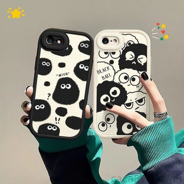 蘋果8/7plus手機殼全包硅膠iPhone8/7防摔直邊磨砂6splus小煤球潮-YOyoyoyo