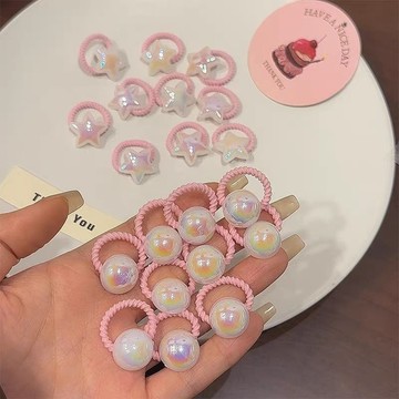 mori🎀mori現貨當天出貨🎀寶寶皮筋 高彈力 不傷髮 頭繩 甜美星星 愛心髮圈 女孩綁辮子 頭繩  高彈力 拇指皮筋