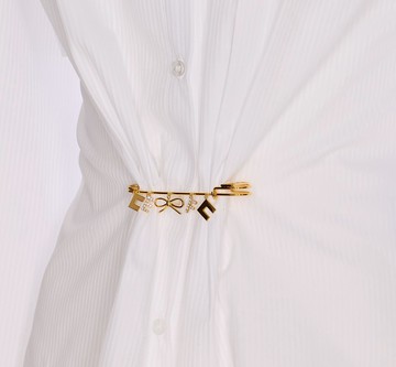 Elisabetta Franchi White Shirt With Brooch