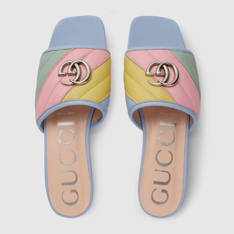 グッチ GUCCI サンダル パステルマルチカラー シルバー GG