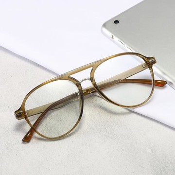 大框防藍光眼鏡框男女復古雙梁瘦臉平光鏡韓版護目鏡 可配近視