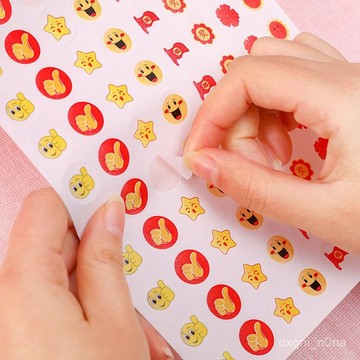 小紅花奬勵貼紙 小學生可愛大拇指小貼畵幼兒園錶揚笑臉錶情貼紙