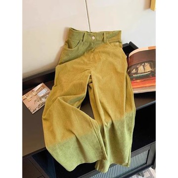 廣州十三行爆款撿漏~Date松弛感韓味 燈芯絨高腰直筒褲休閑褲子