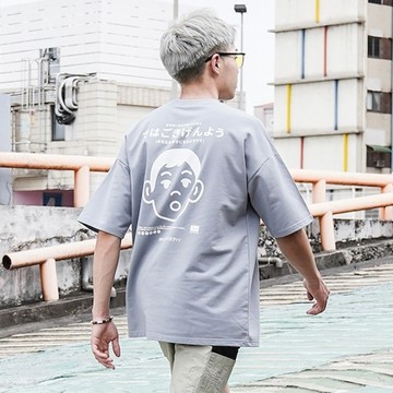 【AMERO】男裝 女裝 短袖圓領Ｔ恤 小男孩印花 落肩 情侶裝