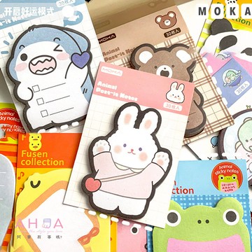 可愛動物招手N次加厚便利貼(30張入) O0013