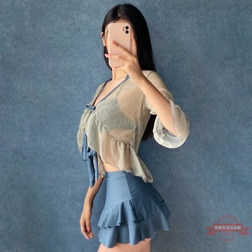 分體泳衣女2021年新款時尚遮肚顯瘦性感小胸聚攏韓國 ins風比基尼