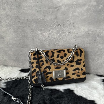 Prada 普拉達 豹紋馬毛鏈條包