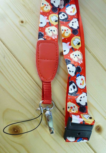 【震撼精品百貨】尼士尼Q版 tsum tsum 手機掛繩-綜合圖案(紅) 震撼日式精品百貨