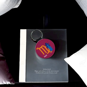 精美皮革鑰匙圈(處女座02)鑰匙圈 皮革鑰匙圈 熱轉印 送禮小物 婚禮小物 企業送禮 紀念品