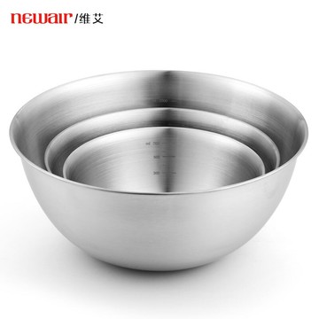 304不銹鋼家用盆加深防濺打蛋盆三件套做蛋糕烘焙攪拌打發奶油碗