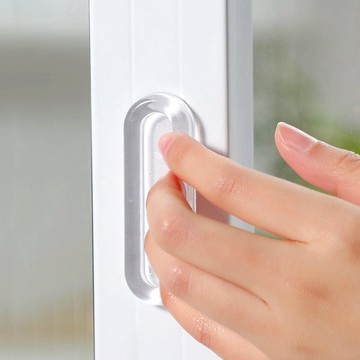 黏貼式無痕防水防撞貼/門窗拉門把手(橢圓大款)-12入 單一規格