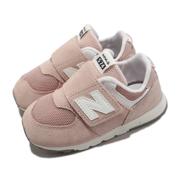 New Balance 童鞋 574 寬楦 小童 粉紅 白 麂皮 魔鬼氈 幼童鞋 小朋友 親子鞋 NB 紐巴倫 NW574FPP-W