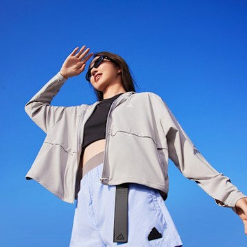 【adidas 愛迪達】 防曬連帽外套 抗 UV 女 JI7596