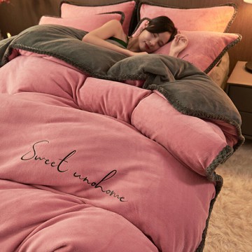 純色牛奶絨被套單件冬天保暖加絨180加厚220x240被罩珊瑚絨法蘭絨