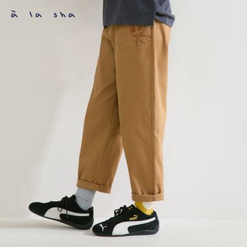 a la sha 阿財繡花口袋九分褲
