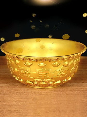卓弘 銅聚寶盆擺件工藝品銅盆家用客廳店鋪裝飾開業禮品