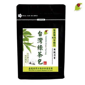 龍源茶品 台灣綠茶三角立體茶包20包/1包組-無農藥零檢出-N.D-2g/包-共40g